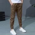 thumbnail image 2 of NOLDARES Boys Sweatpants - Active Boys Joggers Athletic Pants with Pockets & Drawstring Waistband(Coffee,5-6 Years), 2 of 8