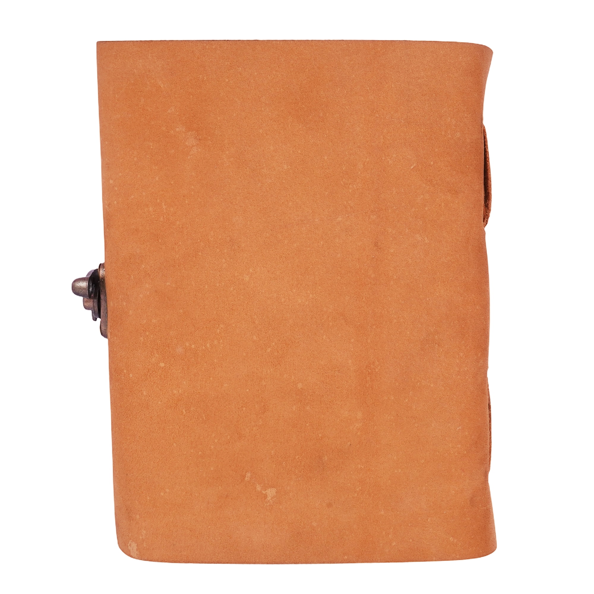 Soft Leather Spirit Moth Journal 5x7 – Handmade Embossed Leather Notebook with Lunar Moth Design