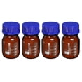 thumbnail image 1 of Unique Bargains 100mL Amber Reagent Media Graduated Glass Storage Bottle Blue Cap 4 Pack, 1 of 5