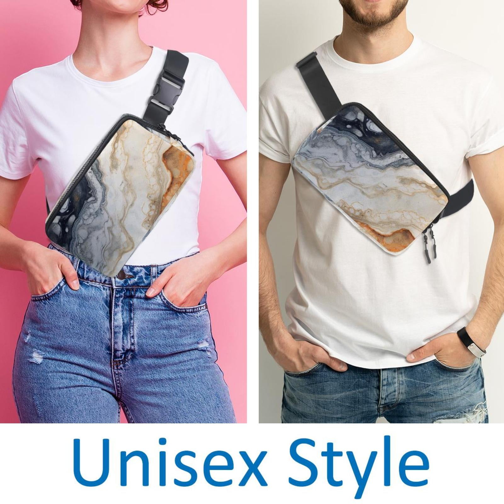 Marbled Running Belt Fanny Pack Belt Bag with Extension Strap Lightweight Adjustable Unisex