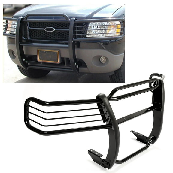 KOJEM Front Bumper Grille Brush Guard for 2002-2005 Ford Explorer 4DR 4 Door 2003 2004 Black Headlight Protection