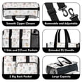 thumbnail image 3 of Teacher Tote Bag,White Fairy Castle Pattern Teacher Utility Tote Bag,Large Work Tote Bags for Women with Multiple Pockets,Top Zipper Closure,13.8x10.6x6.7 Inch, 3 of 5