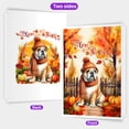 thumbnail image 2 of Happy Thanksgiving Bulldog Give Thanks Fall Beanie Scarf Welcome 5x7in Folded Greeting Card Dog Lover Gifts Idea Single Note Card with Envelope - 00020, 2 of 5