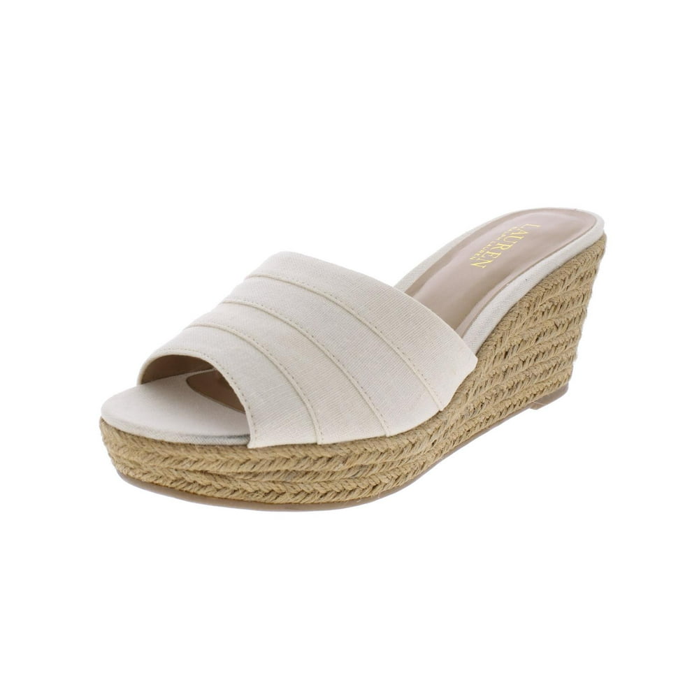 Lauren Ralph Lauren - Lauren Ralph Lauren Womens Karlia Linen Open Toe Espadrilles - Walmart.com