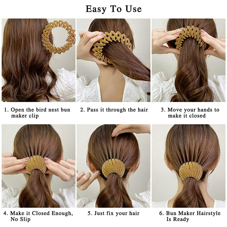 Magic Hair Pins Clips Bird Nest Shaped Hair Holder Matte Hair Ring Ball  Head High Ponytail Hair Device Women Hair Accessories
