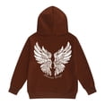 thumbnail image 4 of Kiijoy Girls Graphic Hoodie Casual Wing Print Long Sleeve Hooded Sweatshirt, Sizes 1-13, 4 of 6