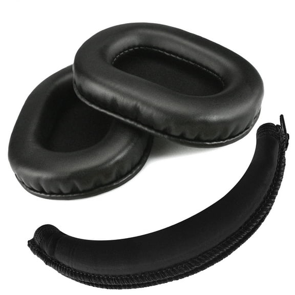 Geekria Earpad Headband Compatible with MDR-7506, MDR-V6, MDR-CD900ST Headphone Replacement Ear Pad Headband Cover / Ear Cushion Headband Protector Earpads Repair Parts Suit (Black)