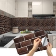 thumbnail image 1 of Kitchen Tile Stickers, 12 Pieces Self Adhesive Tile Sticker Waterproof PVC Tile Stickers Self Adhesive Wall Tile Stickers for Bathroom and Kitchen, 1 of 5