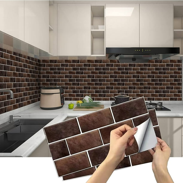 Kitchen Tile Stickers, 12 Pieces Self Adhesive Tile Sticker Waterproof