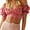 Pink, variant on Roaso Women's Ruffle Short Sleeve Blouse Tie Up Back Off Shoulder Crop Top