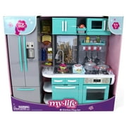 My Life As Full Kitchen Playset with Light & Sound for 18” Doll, Turquoise, New, Ages 5+, 64 items included