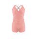 thumbnail image 5 of Conjunto de Bikini de Cintura Alta para las Mujeres de Corte Alto Correa sin Espalda Color Bloque Fuera Del Hombro Traje de Baño, 5 of 7