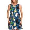 thumbnail image 1 of Balery Different Cats Christmas Vestidos de verano para mujer con estampado: vestido holgado sin mangas, vestido playero informal y cómodo para días calurosos., 1 of 7