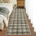 thumbnail image 2 of Garvee 2x6 Geometric Striped Runner Rug, Machine Washable Plaid Rugs With Non-Slip Backing Low Pile Stain Resistant Indoor Carpet for Hallway Kitchen Entryway Bathroom, Coffee, 2 of 8