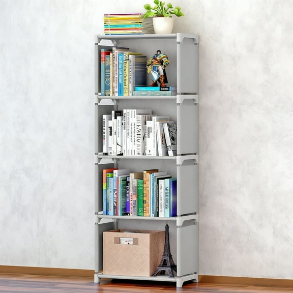HechoVinen 4 Tier Ladder Bookcase Storage Rack Bookshelf Bookcase Clothes Toys Storage Organizer Standing Shelving Rack