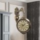 thumbnail image 5 of Reloj de pared lateral doble con forma de carpa de la suerte, luz de lujo, decorativo, for sala de estar y pasillo, reloj de pared Retro europeo, 5 of 8