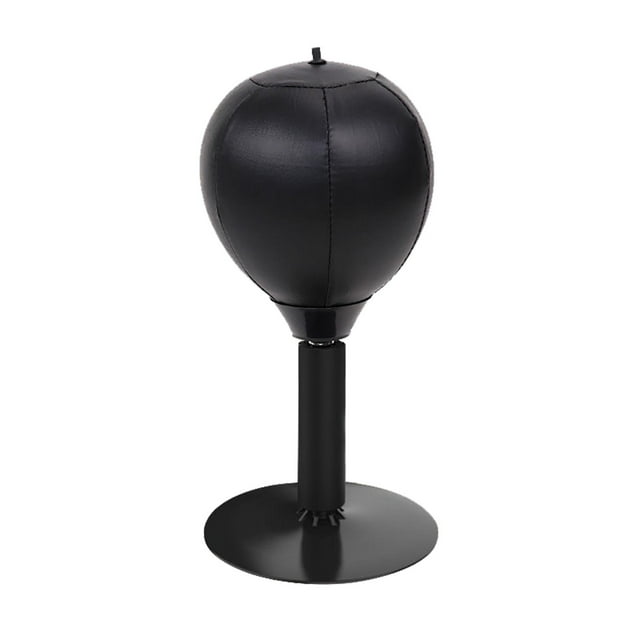 jinwen Sac de Frappe Ventouse Support Gonflable Balle de Boxe de Bureau pour Muay Tai Noir