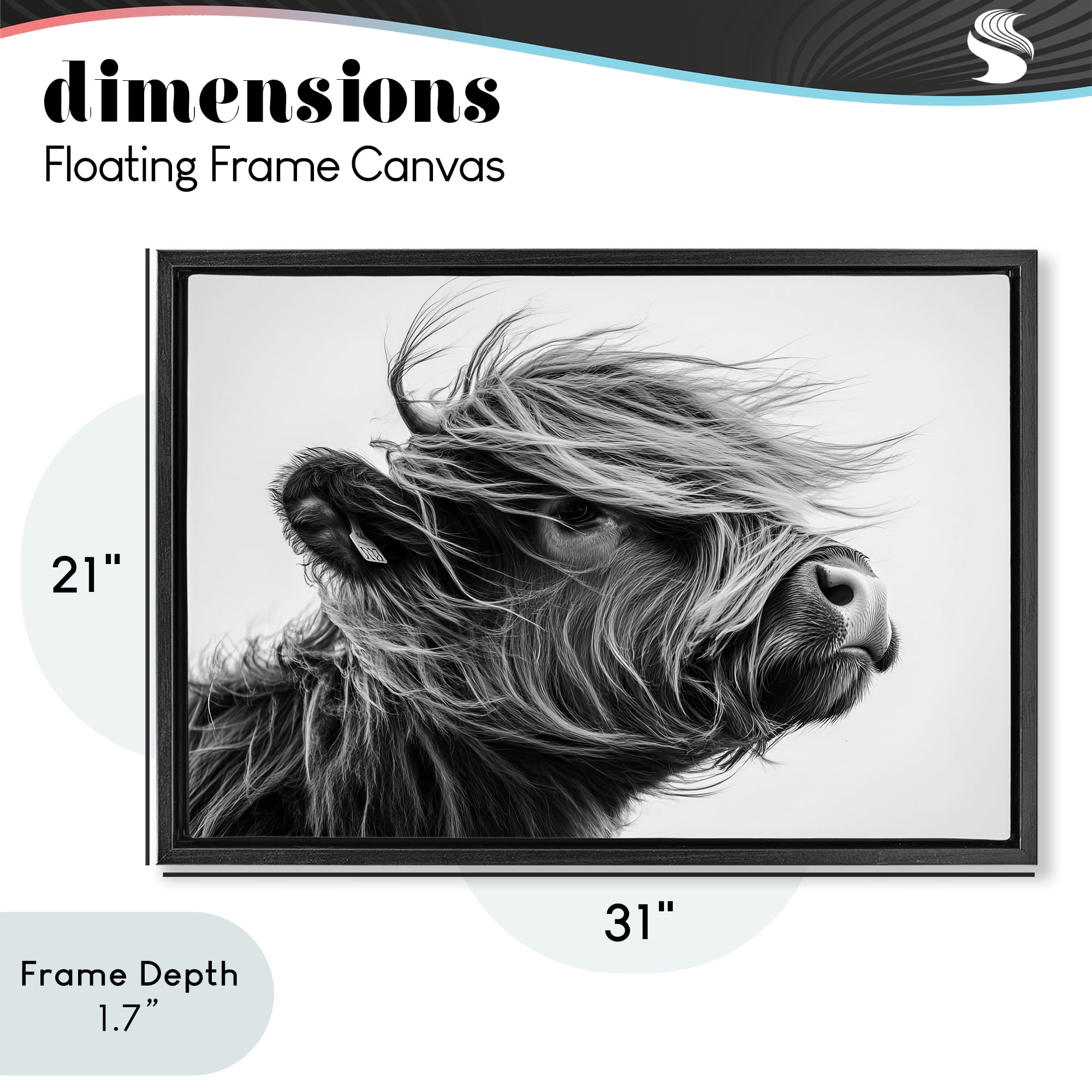 Stupell Industries Handsome Highland Portrait Black Framed Floater Canvas Wall Art, design by Tina LeCour