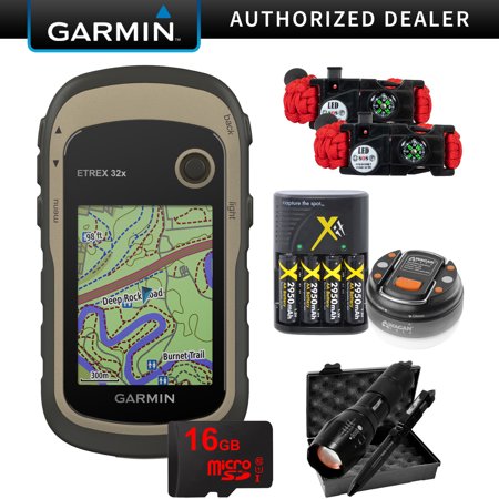 Garmin eTrex 32x: Rugged Handheld GPS with 16GB Camping & Hiking Bundle (Best Handheld Gps For Hiking)