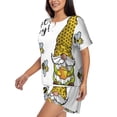 thumbnail image 2 of Kdxio Gnome Sweet Honey Print Pajamas Sets for Women Short-Sleeved Pjs with Lounge Shorts Two Piece Sleepwear S-4XL, 2 of 8