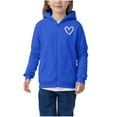 thumbnail image 4 of Trupants Girls Blue Zip-Up Hoodie - 100% Polyester Soft Durable Hand-Drawn Heart Design Hooded Sweatshirt for Kids 4-12 Years,Size 7-8T, 4 of 8