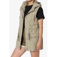 thumbnail image 3 of TheMogan Women's PLUS Drawstring Loose Fit Utility Vest Sleeveless Military Jacket, 3 of 7