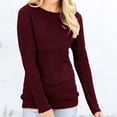 thumbnail image 4 of GigrtiJin Womens Knitted Sweaters Long Sleeves Casual Round Neck Pollover Tops Solid Color Loose Comfy Blouse, 4 of 4