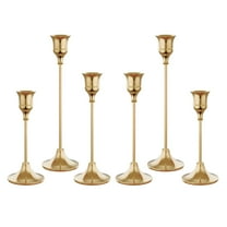 LAMIRO Set of 6 French Gold Candlestick Holders,Taper Candle Holders for Wedding,Party Decor