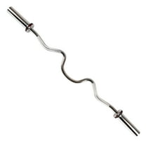 Sunny Health & Fitness Olympic 48" Curl Bar with Ring Collars for Strength Training, Weightlifting, and Home Exercise, OB-48