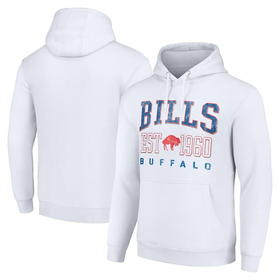 Unisex Starter White Buffalo Bills Throwback Logo Pullover Hoodie