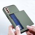thumbnail image 4 of for Galaxy S21 Wallet Case with Sliding Door Hidden Pocket Credit Card Holder Dual Layer Heavy Duty Shockproof Hard PC Hybrid TPU Flip Protective Cover for Samsung Galaxy S21, Green, 4 of 8
