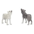 thumbnail image 3 of Figura de acción de lobo aullador, 2 piezas Figura de acción de lobo aullador realista Modelo de lobo de juguete Figuras de lobo aullador muy versátiles, 3 of 14