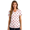 thumbnail image 5 of Hearthz Plus Size Valentines Scrub Top Love Heart Pattern V Neck Short Sleeve Nursing Uniforms for Women Stretch Women's Workwear with Pockets S-5xl, 5 of 6