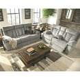 thumbnail image 5 of Bowery Hill Contemporary Fabric Gray Reclining Sofa with Drop Down Table, 5 of 11