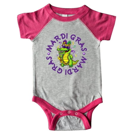 

Inktastic Mardi Gras 2021 Party Alligator Gift Baby Boy or Baby Girl Bodysuit