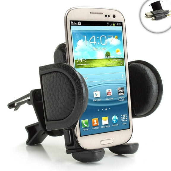 USA Gear One Touch Air Vent Mount Smartphone Holder with Adjustable Display and 360 Degree Rotation _ Works with Samsung Gala