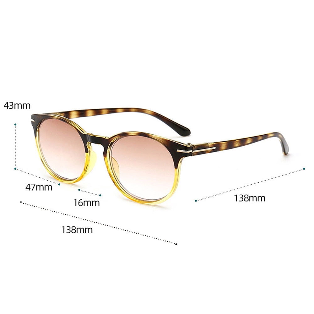 4 Pairs of Women Gradient Brown Reading Glasses 1.50, Tortoiseshell Gray Round Spring Hinge Blue Light Blocking Readers +1.50 Strength UV