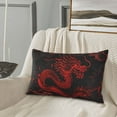thumbnail image 5 of Naloa Red Dragon On Black Pillowcase, Throw Pillowcase, Wrinkle-Free, Stain-Resistant with Hidden Zipper for Bedroom Sofa-20"x30", 5 of 6