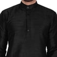thumbnail image 5 of SKAVIJ Men's Art Silk Long Shirt Indian Casual Party Kurta (Small, Black), 5 of 6