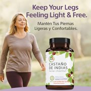 Castaño De Indias (Horse Chestnut Capsules) – 1500 mg per Serving, 90 Veggie Caps, 100% Natural, Premium Dietary Supplement, Made in USA – Supports Circulatory & Vein Health
