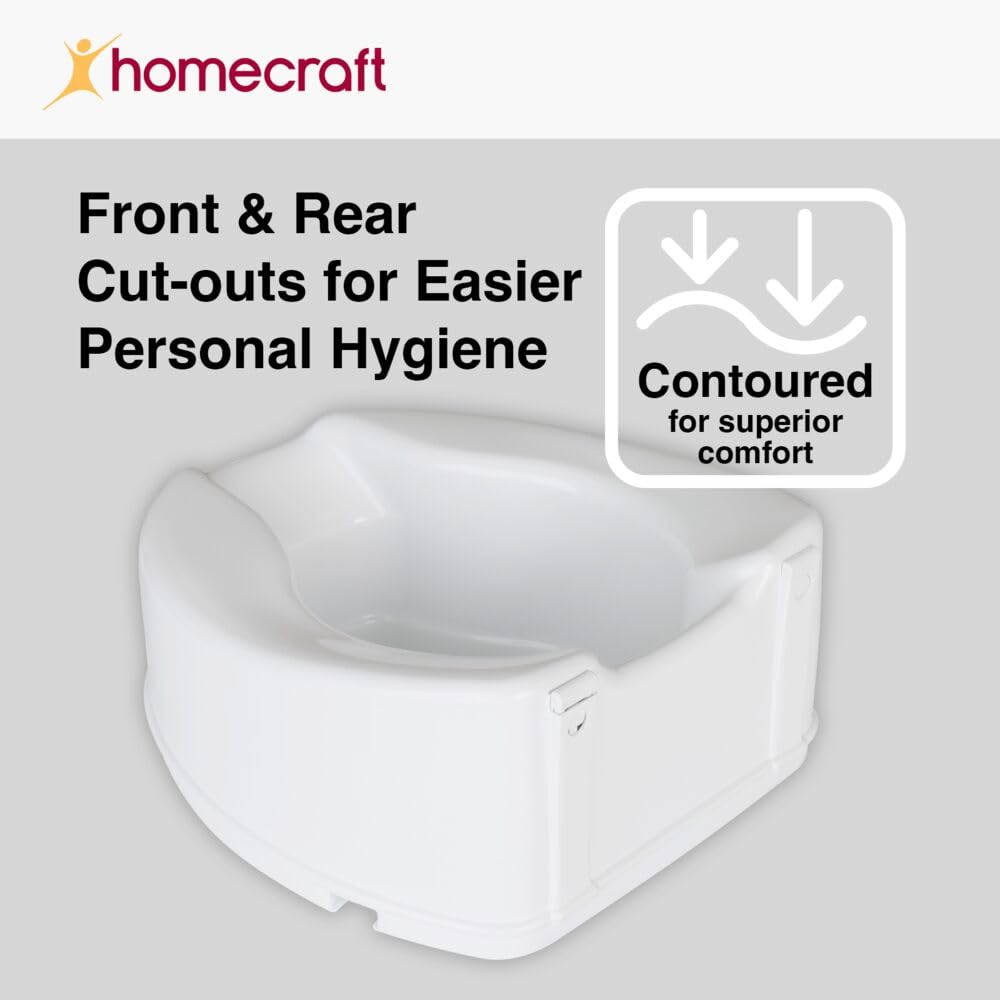 Homecraft Savanah Raised Toilet Seat, 6" High, 1 Pack