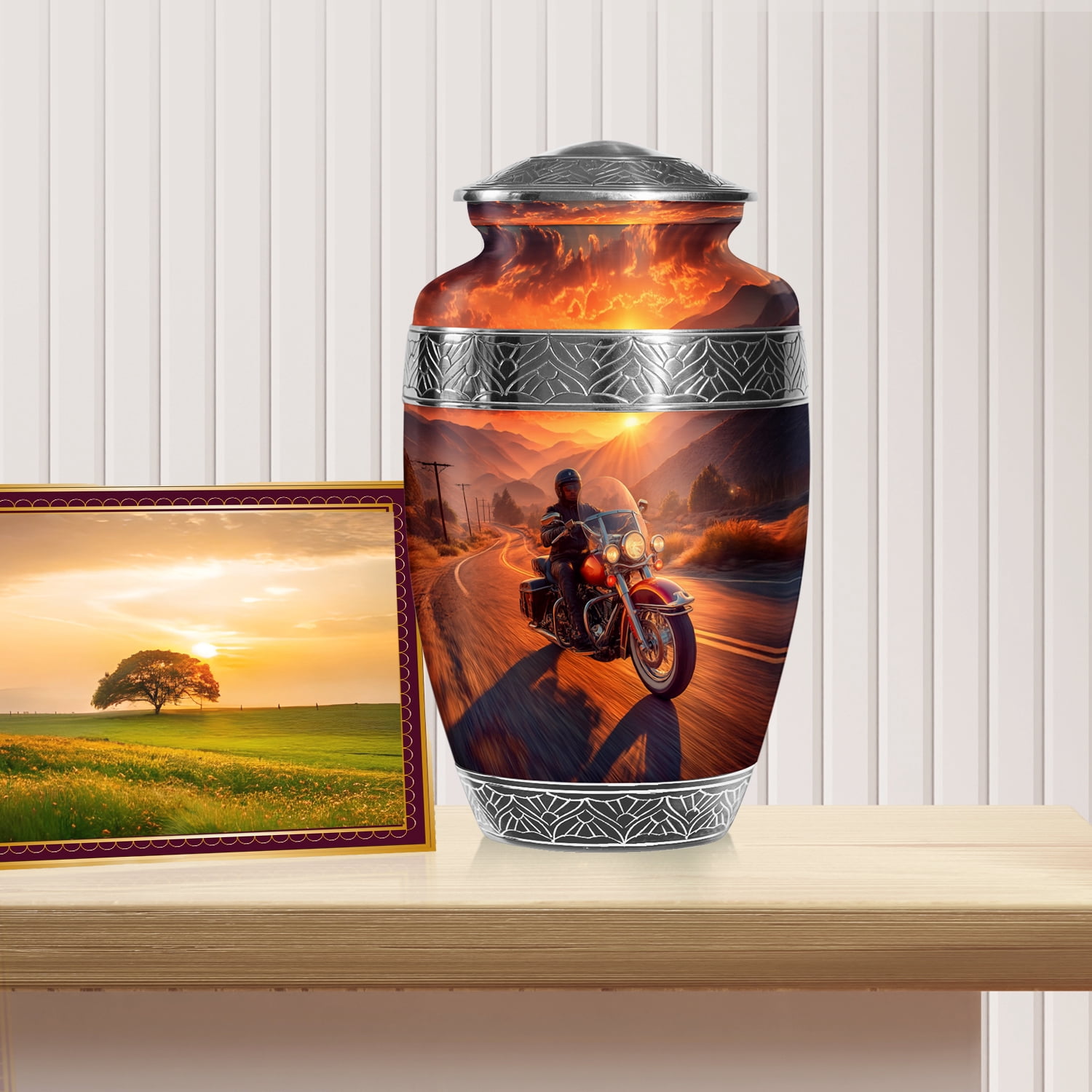 Harley Davidson Memorial Urn for Ashes Adult Male and Female, Cremation Funeral Urns for Human Ashes, (Classic Large, 10 Inch)