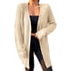 thumbnail image 1 of Gibobby Suéter de Mujer Cárdigan de punto de manga larga para mujer, suéter informal de longitud media para mujer (Beige, M), 1 of 5