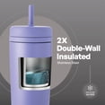 thumbnail image 3 of TAL 24oz Stainless Steel Rowan Tumbler with Silicone Straw, Purple, 3 of 6