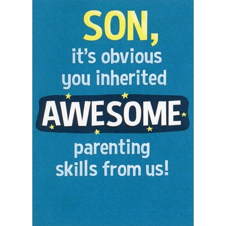 RSVP Inherited Awesome Parenting Skills Humorous : Funny Father's Day Card for Son