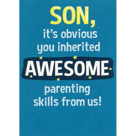 RSVP Inherited Awesome Parenting Skills Humorous : Funny Father's Day Card for Son