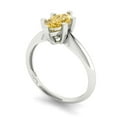 thumbnail image 2 of Solitaire Engagement Ring for Women - 1ct Natural Citrine in 18K White Gold Promise Ring, 2 of 6