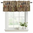 thumbnail image 2 of 2 Pack Valances for Windows, Modern Cooking Window Valances for Living Room/Bedroom/Bathroom, Farmhouse Country Wooden Grain Light Filtering Kitchen Curtain Valance Window Treatment 42"W x18" L, 2 of 9
