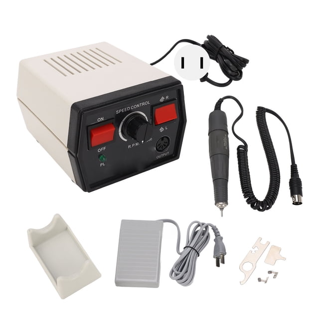 Pulidora con micromotor, 35 000 RPM, velocidad variable, control manual con pedal, enchufe estadounidense, 110 V