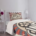 thumbnail image 3 of Ambesonne Retro Quilted Bedspread Set 2 Pcs, Vintage Cinema Movie Star, Twin Size, Brown Ecru Grey, 3 of 5
